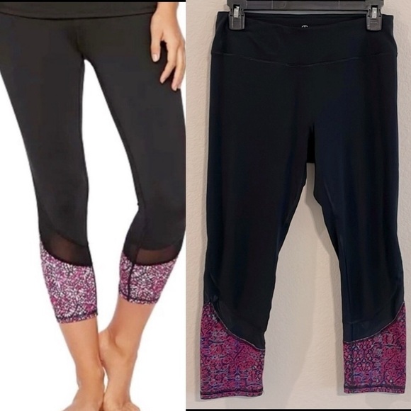 Gaiam Women’s Leggings Medium Pink & Purple Yoga Workout Athleisure - Picture 1 of 13